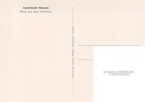Lauterbach_Hessen Blick aus dem Hohhaus Tauben Loewendenkmal Lauterbach Hessen