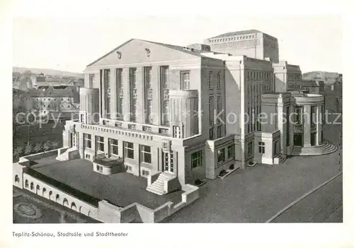 Teplitz Schoenau_Teplice Stadtsaele und Stadttheater Aus dem Jahrweiser Schoenes Sudetenland 28 Bildkarten der unvergessenen Heimat 