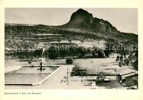 Bilin_Bilina_Tschechien Schwimmbad mit Borschen Aus dem Jahrweiser Schoenes Sudetenland 28 Bildkarten der unvergessenen Heimat Bilin_Bilina_Tschechien