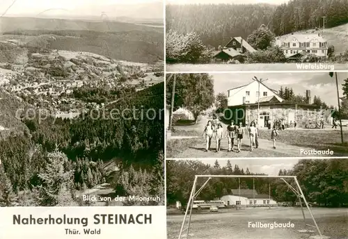 Steinach_Thueringen Panorama Blick von der Milonsruh Wiefelsburg Postbaude Fellbergbaude Steinach Thueringen