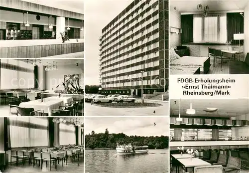 Rheinsberg FDGB Erholungsheim Ernst Thaelmann Rezeption Cafe Restaurant Dampfer Grienericksee Hallenbar Rheinsberg