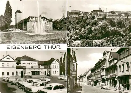 Eisenberg_Thueringen Feuerwehrschule Platz der Republik Teilansicht Karl Marx Haus Steinweg Eisenberg Thueringen