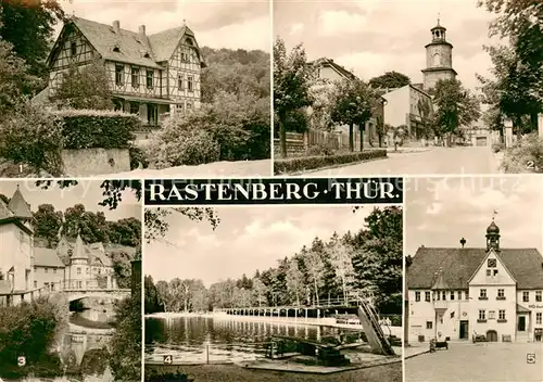 Rastenberg Jugendherberge Ernst Thaelmann Platz Partie an der Lossa Friedrich Ludwig Jahn Bad Rathaus HOG Ratskeller Rastenberg