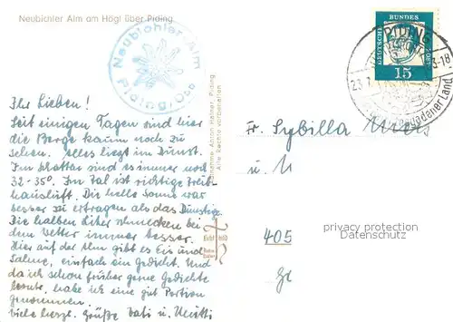 AK / Ansichtskarte Piding Neubichler Alm Terrasse Fernsicht Alpen Piding