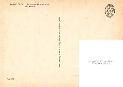 AK / Ansichtskarte Dinkelsbuehl 1000jaehrige Stadt Kinderlore Trachten Dinkelsbuehl