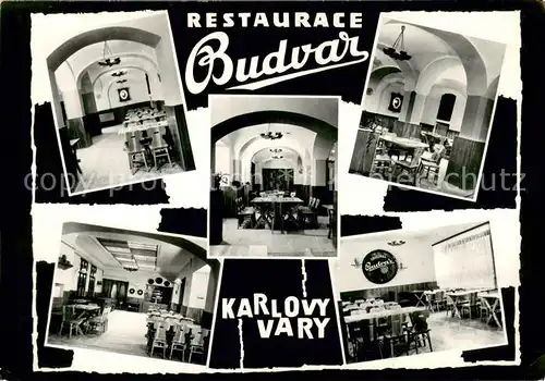 AK / Ansichtskarte Karlovy_Vary_Karlsbad Restaurace Budvar 