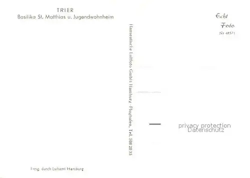 Trier Basilika St Matthias und Jugendwohnheim Fliegeraufnahme Trier