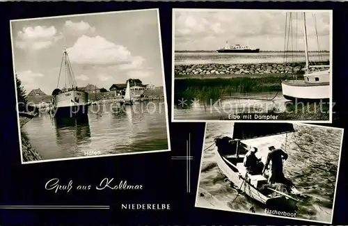 Kollmar_Holstein Elbe Dampfer Fischerboot 