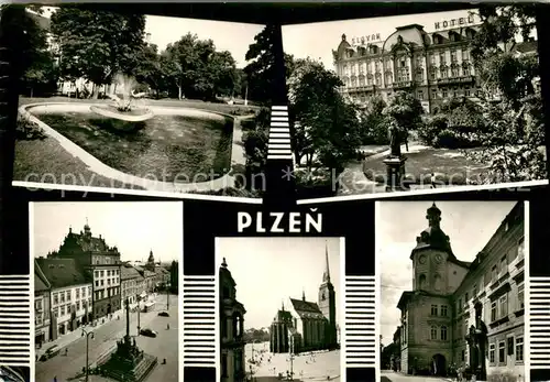 Plzen_Pilsen Hotel Park Denkmal Motive Innenstadt Kirche Plzen Pilsen