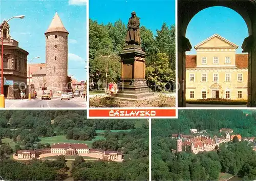 Caslav Turm Stadtbefestigung Denkmal Schloss Fliegeraufnahmen Caslav
