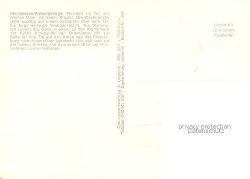 Himmelkron Panorama Fichtelgebirge Mainbruecke Stiftskirche Freibad Gedenkstein Marterlstein der Graefin von Orlamuende Himmelkron