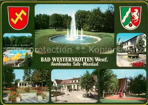 Bad_Westernkotten Hellweg Sole Thermen mit Freibecken Kurpark Saline Wappen Bad_Westernkotten