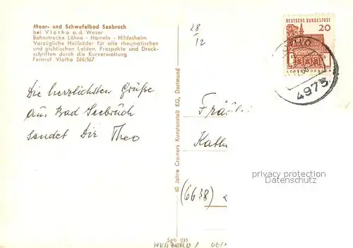 Bad_Seebruch Moor  und Schwefelbad Kurhaus Restaurant Speisesaal Bad_Seebruch