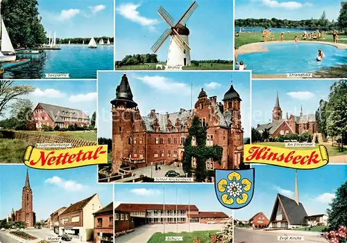 Hinsbeck Partie am See Segeln Muehle Strandbad Jugendherberge Schloss Krickenbeck Ehrenmal Markt Schule Hinsbeck