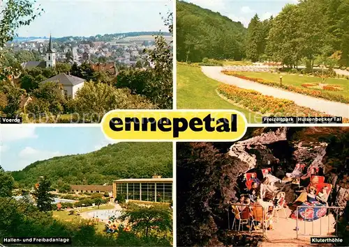 Ennepetal Panorama Voerde Freizeitpark Hulsenbecker Tal Hallen  und Freibadanlage Kluterhoehle Ennepetal