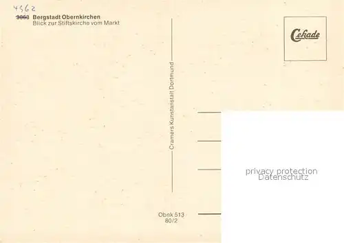 Obernkirchen Blick zur Stiftskirche vom Markt Fachwerkhaeuser Obernkirchen