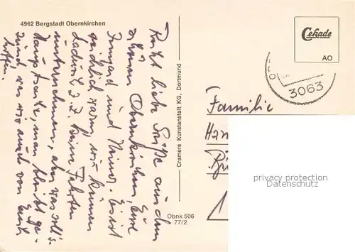 Obernkirchen Ortsmotiv mit Kirche Obernkirchen