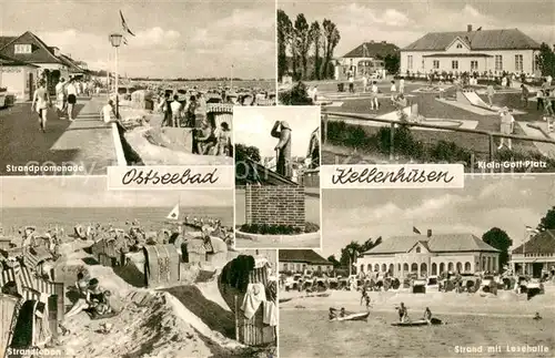 Kellenhusen_Ostseebad Strandpromenade Klein Golf Platz Strandleben Strand mit Lesehalle Kellenhusen_Ostseebad