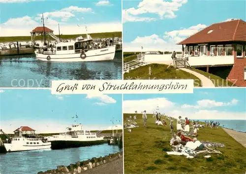 Strucklahnungshoern Gaststaette Ketelsen MS Adler fuer Halligfahrten MS Nordfriesland Faehrschiff Badestrand Strucklahnungshoern