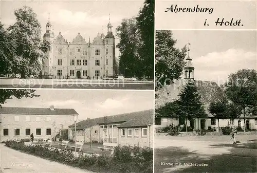 Ahrensburg Schloss Altersheim Kirche mit Gottesbuden Ahrensburg