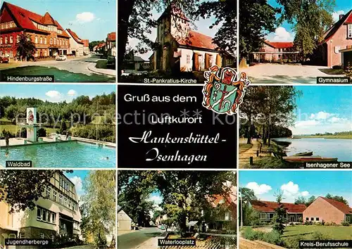 Isenhagen Hindenburgstrasse St Pankratius Kirche Gymnasium Waldbad Isenhagener See Jugendherberge Waterlooplatz Kreis Berufsschule Isenhagen