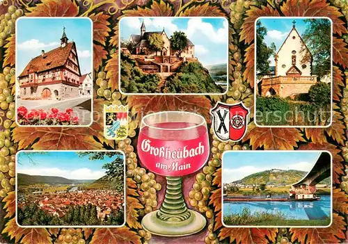 Grossheubach Rathaus Schloss Kirche Panorama Bruecke Grossheubach