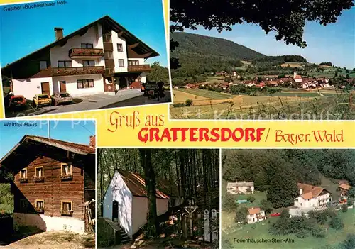 Grattersdorf Gasthof Buechelsteiner Hof Panorama Waldler Haus Kapelle Ferienhaeuschen Stein Alm Grattersdorf