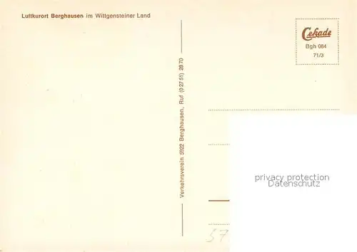 AK / Ansichtskarte Berghausen_Wittgenstein Panorama Luftkurort Wittgensteiner Land Berghausen_Wittgenstein