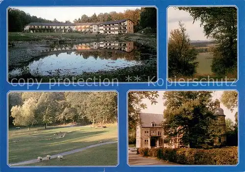 AK / Ansichtskarte Borchen Sanatorium Schloss Hamborn Park Teich Landschaftspanorama Borchen