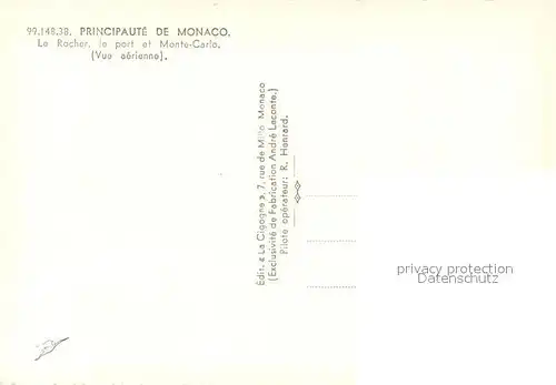 AK / Ansichtskarte Monte Carlo Rocher et le port Principaute de Monaco vue aerienne Monte Carlo