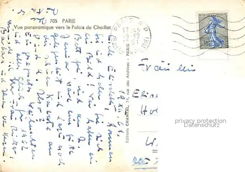 AK / Ansichtskarte Paris Palais de Chaillot vue aerienne Paris