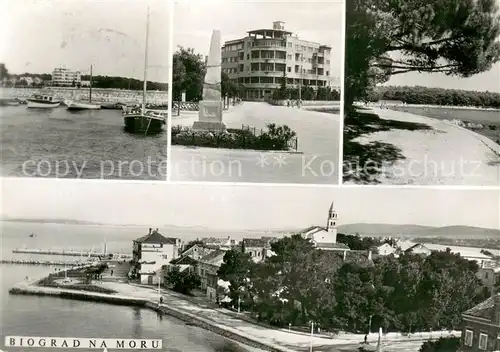 AK / Ansichtskarte Biograd Hafen Denkmal Hotel Promenade Biograd