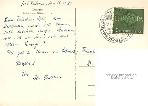AK / Ansichtskarte Lemgo Rathaus Nikolaikirche Lemgo