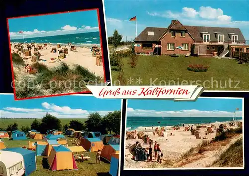 AK / Ansichtskarte Kalifornien_Ostseebad Campingplatz Weideblick Strand Gaststaette Stueckzahlkarte Kalifornien_Ostseebad