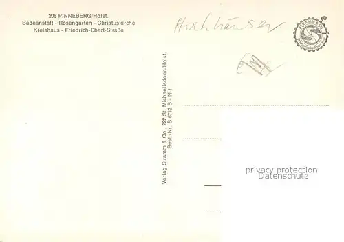 AK / Ansichtskarte Pinneberg Freibad Rosengarten Christuskirche Kreishaus Friedrich Ebert Strasse Pinneberg