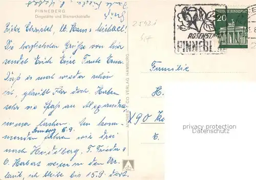 AK / Ansichtskarte Pinneberg Dingstaette und Bismarckstrasse Pinneberg