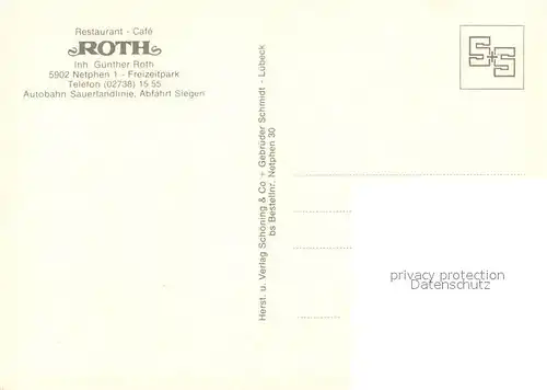 AK / Ansichtskarte Netphen Freizeitpark Freibad Fliegeraufnahme Restaurant Cafe Roth Terrasse Netphen