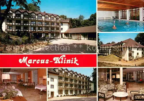 AK / Ansichtskarte Bad_Driburg Marcus Klinik Hallenbad Speisesaal Foyer Bad_Driburg