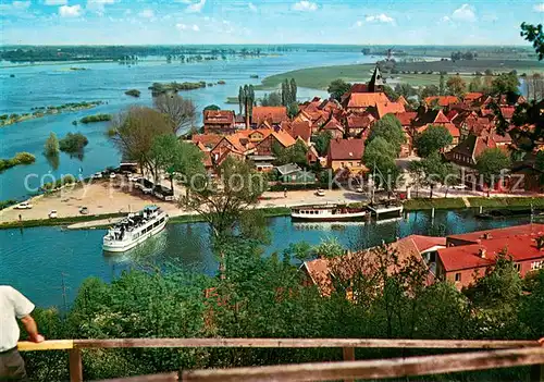 AK / Ansichtskarte Hitzacker_Elbe Blick vom Weinberg mit MS Elbe Star Hitzacker Elbe