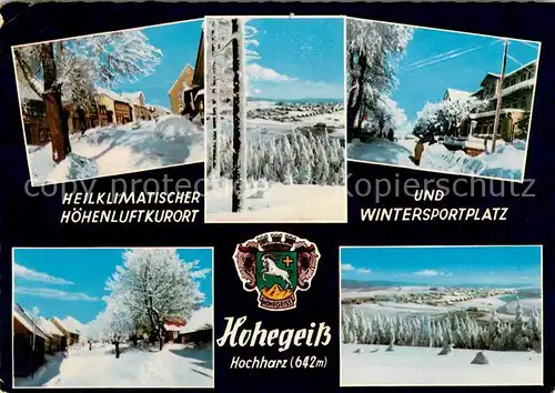 AK / Ansichtskarte Hohegeiss_Harz Winterpanorama Details Hohegeiss Harz