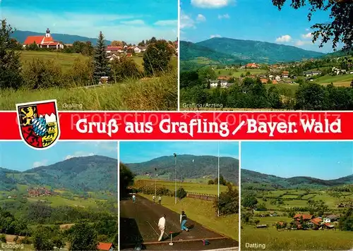 AK / Ansichtskarte Grafling_Niederbayern Panorama Arzting Eidsberg Sportanlage Datting Grafling Niederbayern