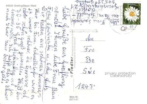 AK / Ansichtskarte Grafling_Niederbayern Panorama Arzting Eidsberg Sportanlage Datting Grafling Niederbayern