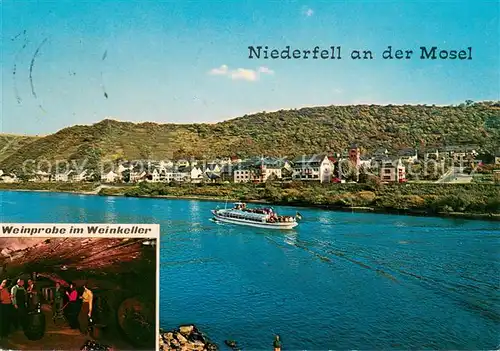AK / Ansichtskarte Niederfell_Mosel Panorama Weinprobe im Weinkeller 