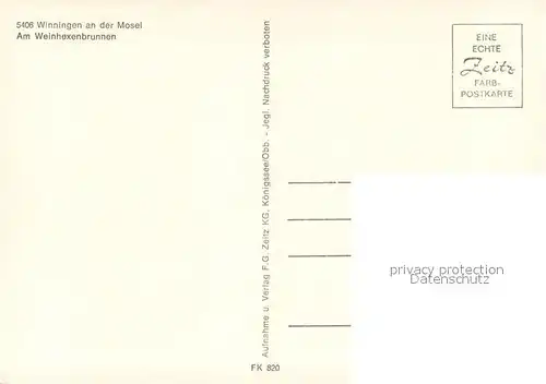 AK / Ansichtskarte Winningen_Mosel Am Weinhexenbrunnen Winningen Mosel