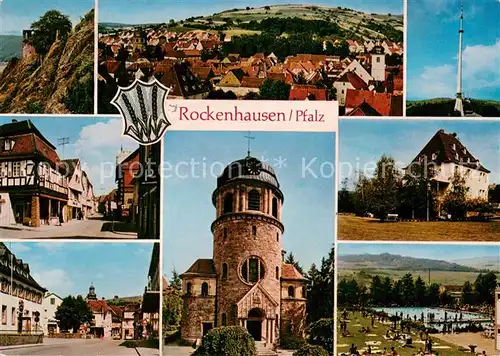 AK / Ansichtskarte Rockenhausen Burg Panorama Ortspartien Kirche Schwimmbad Rockenhausen