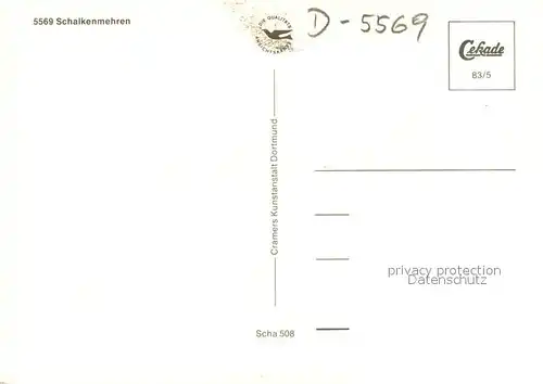 AK / Ansichtskarte Schalkenmehren Fliegeraufnahmen mit Eifelmaaren Fachwerkhaus Schalkenmehren