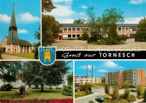 AK / Ansichtskarte Tornesch Kirche Schule Park Hochhaeuser Tornesch