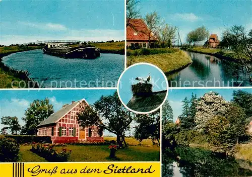 AK / Ansichtskarte Ihlienworth Frachter Kanal Wohnhaus Storchennest Ihlienworth