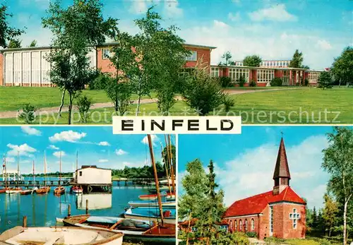 AK / Ansichtskarte Einfeld Halle Bootshafen Kirche Einfeld
