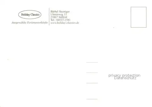 AK / Ansichtskarte Suelfeld_Holstein Residenz Stoertebeker Ralf s Haus Villa Bismarck Strand Holiday Classics Ausgewaehlte Ferienunterkuenfte Suelfeld_Holstein